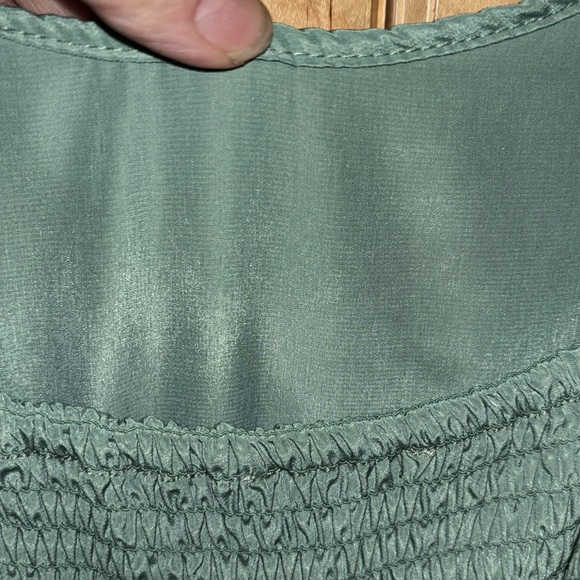 Fables agate green color women’s medium spaghetti strap Thai front long dress - Picture 11 of 12